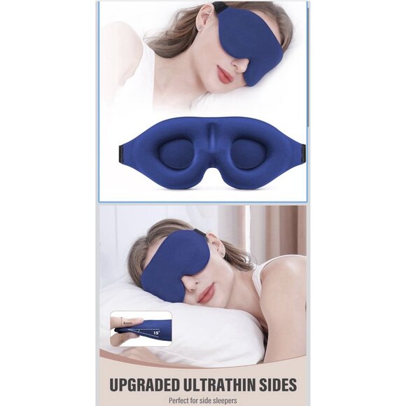 Sleep Mask for Side Sleeper, Complete Light Blocking 3D Sleeping Eye Mask, Soft - Picture 2 of 9